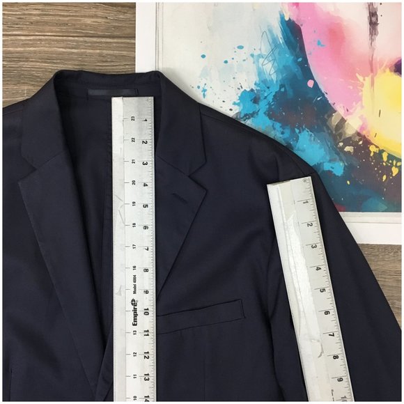 H&M Mens Blazer Sport Coat‎ Two Button Casual Jacket Size 44R Slim Cotton Suits - Picture 12 of 13